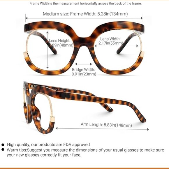 Oversized Square Clear Lens Glasses - Picture 2 of 5